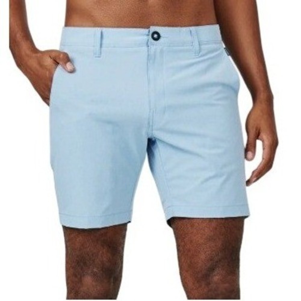 7 Diamonds Mens 34 Aeroplane Performance Stretch Shorts in Light Blue